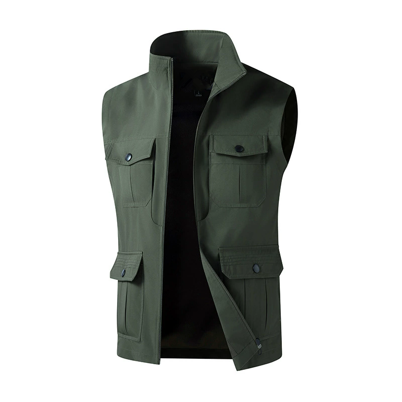 Photography Vest - Men's Sleeveless Cargo Vest Multi-Pocket Stand