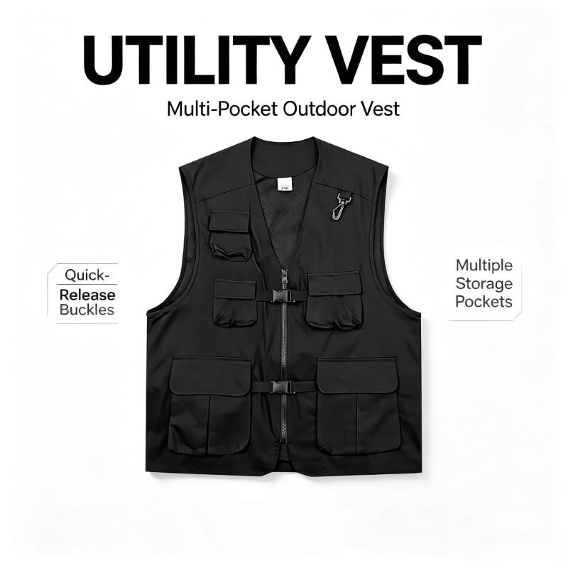 Photography Vest - Streetwear Functional Cargo Vest for Men,