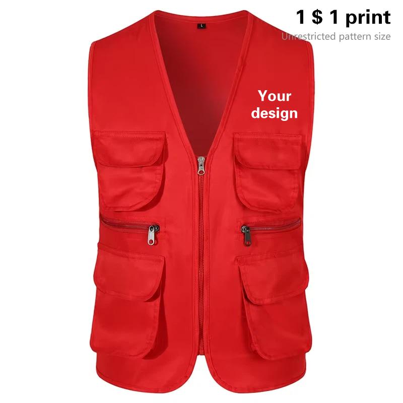 Photography Vest - Men Multi Sleeveless Pocket Waistcoat Plus