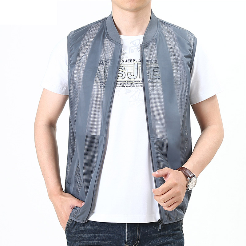 Summer Men Mesh Hollow Waistco - Photography Vest 评论和价格
