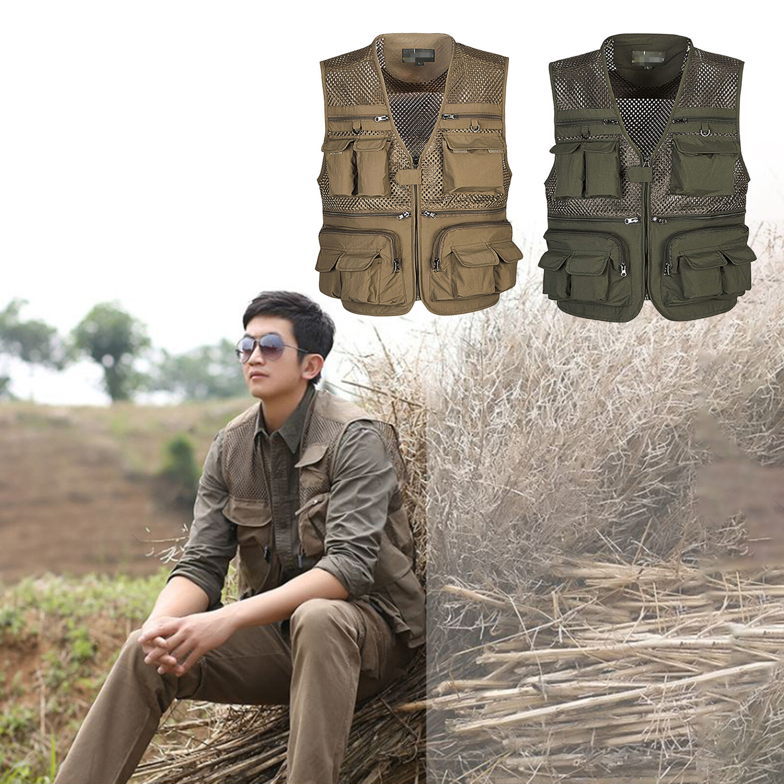 Summer Men Tactical Hiking Fis - Photography Vest 评论和价格